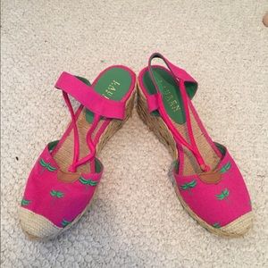 Lauren espadrilles size 7. Beautiful pink and green colors. Great condition.